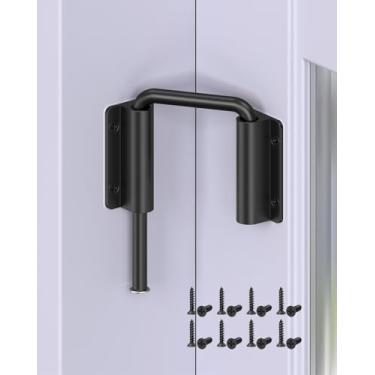 Imagem de Anobeyi Trava de porta deslizante multiângulo, trava de porta de liga de alumínio 90/180 graus para porta de celeiro simples/dupla, janela, armário, cerca, pátio, galpão - trava de segurança em U