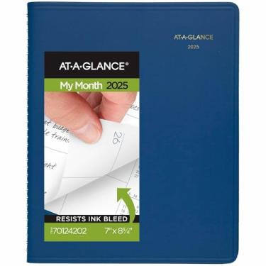 Imagem de AT-A-GLANCE Agenda mensal 2023, 17,78 cm x 21,5 cm, médio, cor da moda, azul (7012420)