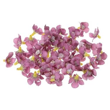 Imagem de Cabeças artificiais de margarida de 2 cm, pacote com 50 cabeças de flores falsas de margarida de seda para decoração de buquê floral de casamento, faça você mesmo, rosa vermelha