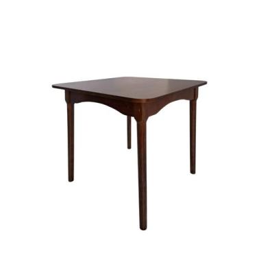 Imagem de Mesa Fixa de Madeira Retangular Pés Redondos Tampo Multilaminado Imbui
