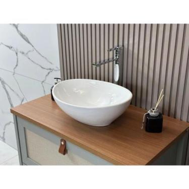 Imagem de Cuba Oval Lavatório Ahoa De Banheiro Lavabo Com Ralo/Valvula de Click-