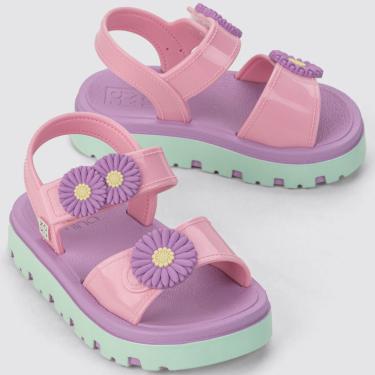 Imagem de Sandália Menina Zaxynina Flower Sand Rosa/Lilás/Verde 18997