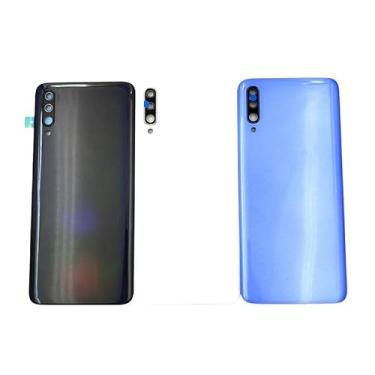 Imagem de SHOWGOOD para Samsung Galaxy A70 2019 A705 SM-A705F Moldura do Meio Moldura da Bateria Tampa Traseira Porta Traseira com Substituição da Lente da Câmera (Branco)