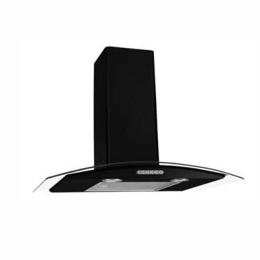 Imagem de Coifa Parede Fogatti Vidro Curvo Duto Slim Black 75cm Cor Preto