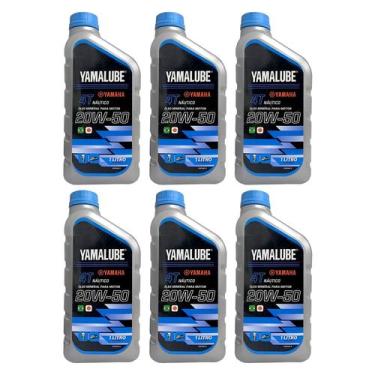 Imagem de Óleo Motores de Popa 4 Tempos Yamalube 20w50 1 Litro Kit Com 6 Litros 
