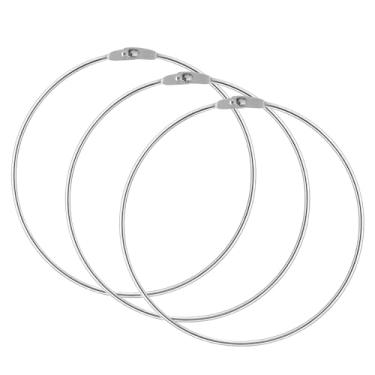 Imagem de Yuomeaz 3 anéis de metal, argola grande de 15 cm, chaveiro de bloqueio resistente para cartão de índice, apanhador de sonhos, chave, artesanato, fichário de folhas soltas