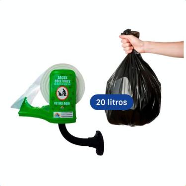 Imagem de Suporte Kitcão Coleta Fezes Pet + Bobina + Saco De Lixo 20l - Casa do 