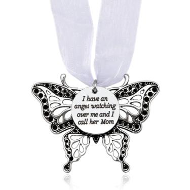Imagem de Acessórios para pendurar carro memorial mãe perda de mãe simpatia presentes borboleta decoração de carro pingentes em memória da mãe condolência luto presente ornamentos anjo para decoração de árvore