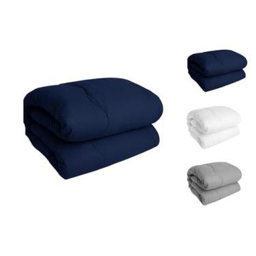 Imagem de Edredom CASAL Algodao 200 FIOS Avulso Dupla face HOTEL POUSADA (AZUL MARINHO, SOLTEIRO)