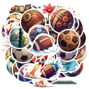 Imagem de 35 peças bolas esportivas divertidas futebol papelaria adesivos brinquedo divertido para mala geladeira telefone bagagem laptop guitarra carro adesivos brinquedos guitarra diy bicicleta skate laptop