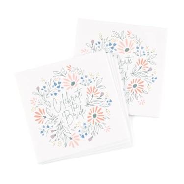 Imagem de Hortense B. Hewitt Pacote de 50 guardanapos de papel de 3 camadas para coquetéis/bolo com estampa de chá de panela de casamento, 12 cm (dobrado)