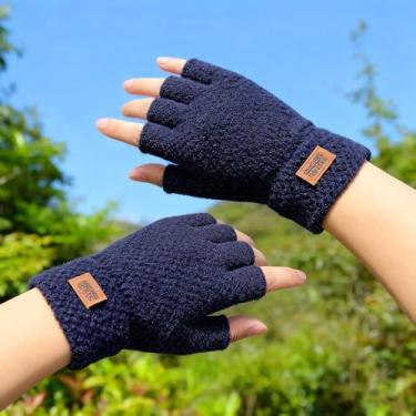 Imagem de Luvas térmicas para homens e mulheres, aquecedores de pulso de malha para clima frio, direção, digitação e uso ao ar livre