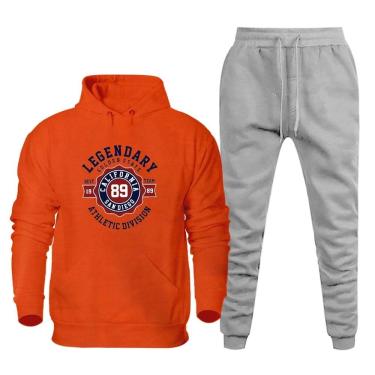 Imagem de Conjunto Moletom Plus Size Blusa Estampada e Calça Comprida Elastico na Cintura Cordao Ajustavel