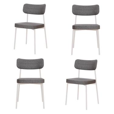 Imagem de Cadeira Mynna Fixa C/4 Pes 525 X 470 X 790 Mm C/4 Um Pés Brancos. Corriente Cinza Corriente Cinza