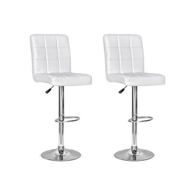 Imagem de Conjunto 2 Banquetas Dublin Couro   - Branca