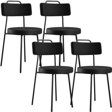 Imagem de Kit 04 Cadeiras Para Sala De Jantar Barcelona F01 Preto