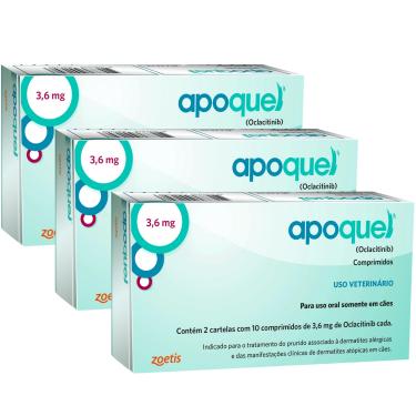 Imagem de Kit 3 Apoquel 3,6 Mg 20 Comprimidos