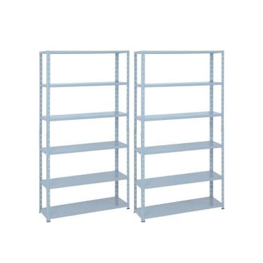 Imagem de Kit - 2 Estantes Leve De Metal Reforçada 30 Cm 6 Níveis 25kg Por Bandeja - Sa Gôndolas