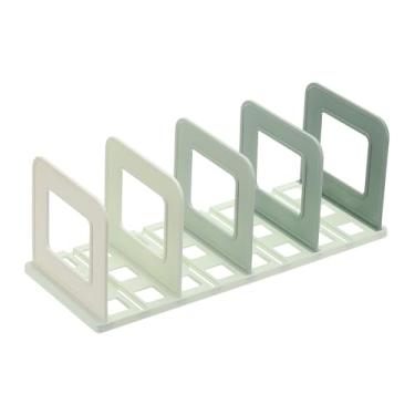 Imagem de PATIKIL Organizador de arquivos vertical, organizador de arquivos de mesa com 4 compartimentos, suporte vertical vertical, divisórias de prateleira ajustáveis de plástico para mesa de escritório