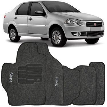 Imagem de Jogo de Tapete Automotivo Carpete Fiat Siena 2001 à 2012 Soft Logo Bordado 5 Peças