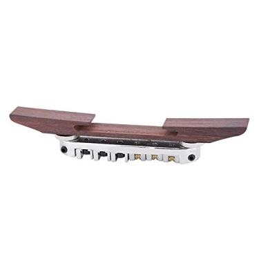 Imagem de XUXHOU Ponte de Guitarra Com Rolo para Guitarra LP SG Jazz, Altura Ajustável e Espaçamento de Cordas, Fácil Instalação, Ideal para Jogadores (Prata)