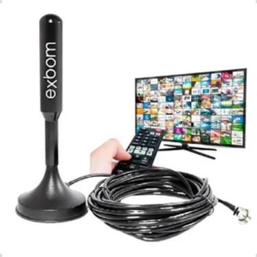 Imagem de Antena Digital Interna Externa Hdtv Cabo 5 Metros Base Imã - Fam