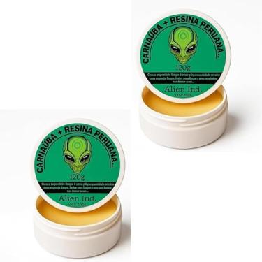 Imagem de 2 Cera Automotiva Alien Ind Carnaúba + Resina Peruana 120g | Brilho Espelhado, Remove Pequenos Riscos, Proteção e Revitalização da Pintura e Queimados