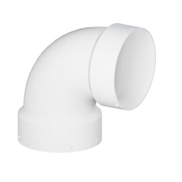 Imagem de SUPPLYGIANT Pacote com 5 15 cm PVC DWV 1/4 curva cotovelo 90 graus – Cubo x cubo dreno, encaixe de encanamento de resíduos e ventilação, branco
