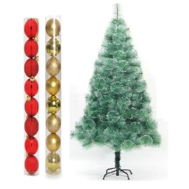 Imagem de Arvore De Natal Pinheiro Nevada 1,2 Metros 90 Galho Enfeites - lojas v