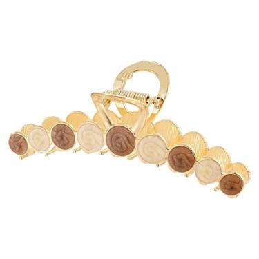 Imagem de barenx Clipes de cabelo de cristal femininos antiderrapantes para mulheres e meninas, cabelo grosso, fixação forte para cabelos finos, ferramentas para penteados - bege marrom