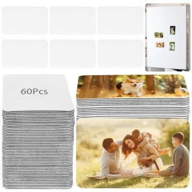 Imagem de 60 adesivos de sublimação em branco para projetos DIY, decoração de geladeira, micro-ondas e carro, decalques personalizáveis para personalização