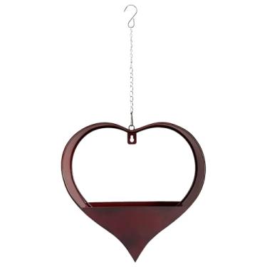 Imagem de Cabides de metal em forma de coração para plantadores de parede, internos e externos, inclui correntes e ganchos, design que economiza espaço