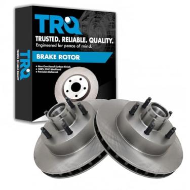 Imagem de TRQ Conjunto de par de rotores de freio a disco dianteiro para Mazda B2300 1995-1997/1995-1996 Mazda B3000 / 1995-1997 Mazda B4000 / Ford Ranger 1995-1997 / Modelos com RWD e tração traseira ABS