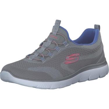 Imagem de Skechers Cúpula feminina nova natureza, Malha cinza neon rosa roxo acabamento, 35