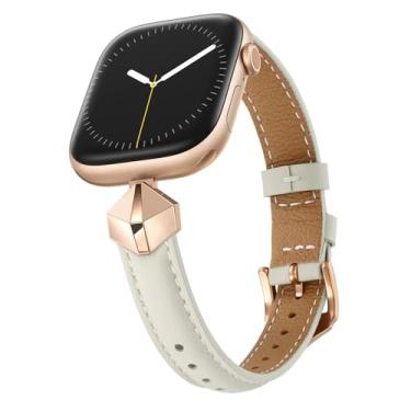 Imagem de WFEAGL Pulseira feminina de couro compatível com Apple Watch Ultra 2 Ultra, SE SE2 séries 10, 9, 8, 7, 6, 5, 4, 3, 2 e 1 de 42 mm (série 3 2 1) de 44 mm, 45 mm, 46 mm e 49 mm