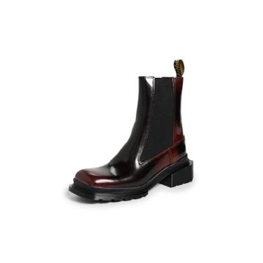 Imagem de Dr. Martens Botas femininas Maybole Chelsea, Arcadia preto + vermelho cereja, 36