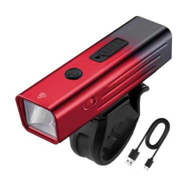 Imagem de Farol de ciclismo recarregável, farol de ciclismo | Luz impermeável para ciclismo noturno - Luz de ciclismo de 1800mAh para passeios noturnos, faróis brilhantes recarregáveis ​​para ciclismo de montan