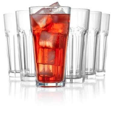 Imagem de Red Co. Highball Barware Tumbler Drinking Glass for Water, Juice, Beer, Cocktails - 21.5oz, Set of 6