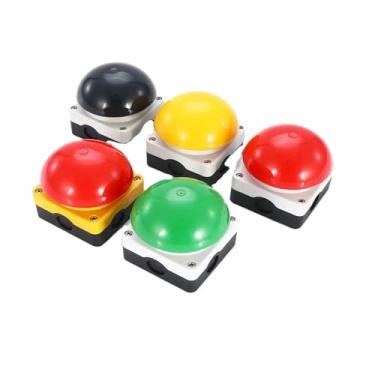 Imagem de Interruptor de pedal IP67 Interruptor de resposta à prova d'água AC/DC Botão de parada de emergência Pega Auto Reset Bloqueado Contator de partida NO/NC (vermelho autobloqueio, 1NC)