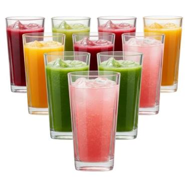 Imagem de Kit 10 Copos Altos Vidro 260ml Drink Água Moderno - Dona Laura