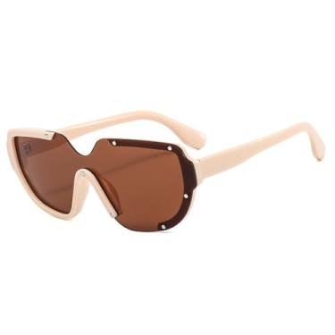 Imagem de Óculos de Sol UV400 - Lentes Monobloco Sem Aro Bicolor para Homens e Mulheres, Ideais para Esportes, Corrida, Ciclismo e Atividades ao Ar Livre, 03