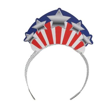 Imagem de Fun Express Tiaras de cartolina patrióticas para crianças 14 x 10 cm - 12 peças