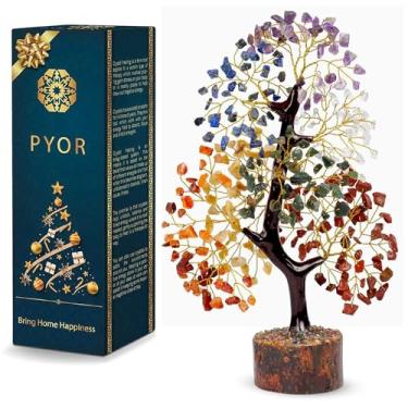 Imagem de Árvore da vida dos chacras - Árvore de cristal - Bonsai colorido - Árvore dos sete chacras - Decoração dos chacras - Árvore de pedras preciosas - Árvore Feng Shui - Pedras dos chacras - Árvore da vida de pedras preciosas - Decoração de escritório Feng Shui