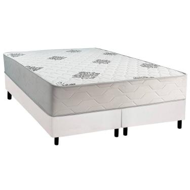 Imagem de Cama Box Queen: Colchão Ortopédico Inovaflex Comfort Premium+Base CRC Corano White (158x198)