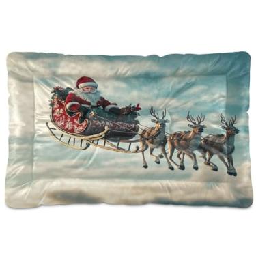 Imagem de SEHANY Cama de Natal para cães e gatos com fundo antiderrapante, cama de canil, colchão macio para animais de estimação, lavável, para cães pequenos, médios e grandes, gatos, 91 x 61 cm