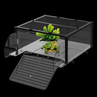 Imagem de Plataforma de tartaruga XXL para tartarugas aquáticas, extra extra grande para tanque de 180 galões, serve para aquário de 68 a 73 cm de largura, acessórios de acrílico para tartaruga e tanque de doca