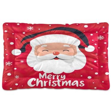 Imagem de SEHANY Cama de Natal para cães e gatos com fundo antiderrapante, cama de canil, colchão macio para animais de estimação, lavável para cães pequenos, médios e grandes, gatos, 45,7 x 61 cm