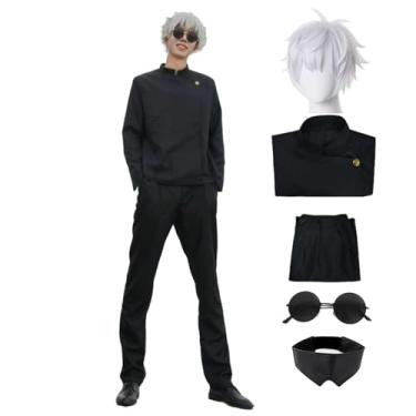 Imagem de Fantasia de cosplay de anime Geto Suguru Cosplay Uniforme Halloween Anime fantasia com peruca, Preto, B, 3X-Large
