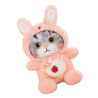 Imagem de VBESTLIFE Gato Bonito Boneca de Pelúcia Macio Adorável Fuzzy Bell Gato Boneca de Pelúcia para o Presente do Dia das Crianças Alívio do Tédio (#12)