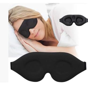 Imagem de Máscara de dormir para dormir de lado, máscara completa de bloqueio de luz 3D para dormir, cobertura macia e respirável para olhos para mulheres e homens, venda noturna relaxante com pressão zero